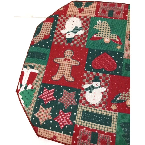 Holiday Placemats Set Of 4 Reversible Gingerbread Men Snowmen Father Christmas - Picture 6 of 8